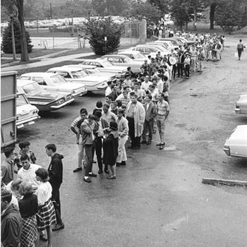 Students in Line at Bookstore, C. 1965 3516