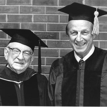 Ward Barnes, Commencement Speaker, with Stan Musial, Honorary Degree 3546