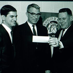 Chancellor Bugg Receiving Check from Normandy Kiwanis, C. 1960s 3915