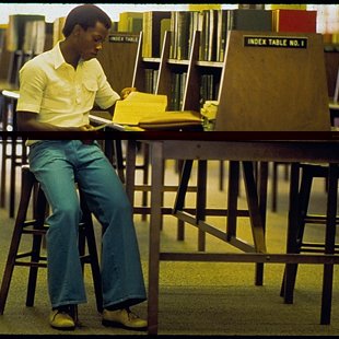 Student In Thomas Jefferson Library, C. 1970s-1980s 3957
