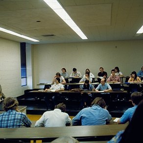 Business Professor Larry Baker and Class, C. 1970s-1980s 4033