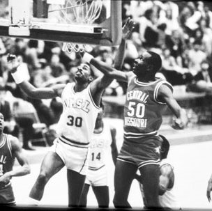 Men's Basketball Vs. Central Missouri (Black and White Negative from Color Slide) 4187