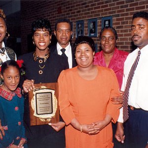 African-American History Month Award Recipient Trezette Stafford and Family 4389