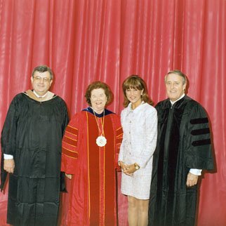 Commencement, Reinhard Schuster; Chancellor Touhill; Mila Mulroney; Honorary Degree Recipient Brian Mulroney 4811