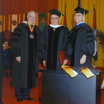 Commencement; Interim Chancellor Don Driemeier; Honorary Degree Recipient S. Lee Kling; Van Reidhead 4894