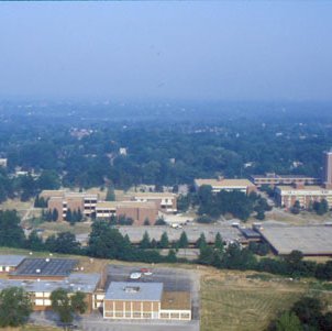 Aerial Of Campus Looking West/Normandy Middle School In Foreground (Original Slide In MU Archives at Columbia) 4965