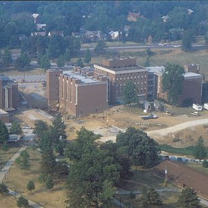Aerial View of Campus Looking South, Benton Hall, Stadler Hall, Fun Palace, Natural Bridge, 4986