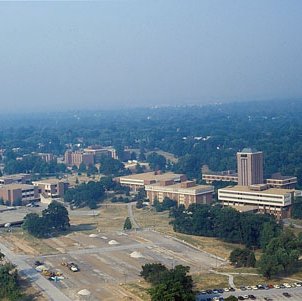 Aerial View Of Campus Looking South West, C. Late 1970s (Original Slide In MU Archives at Columbia) 4994