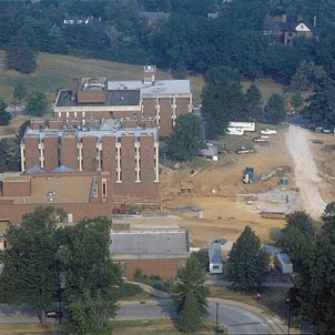 Aerial View of Campus Looking West at Stadler and Benton Halls, C. Late 1970s (Original Slide in MU Archives at Columbia) 5004