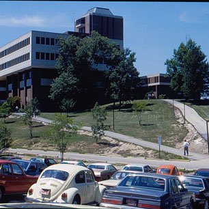 Looking South West at Lucas Hall C. 1980s (Original Slide In MU Archives at Columbia) 5010