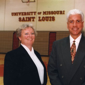 Patricia Dolan, Athletic Director, and Mark Bernsen, Men's Basketball Coach 5347