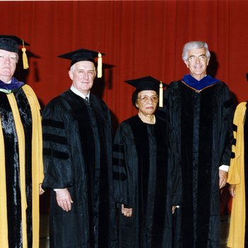 Commencement, Colin Graham, Dr. Helen Nash, Sanford Mcdonnell and Cynthia Nash 5477