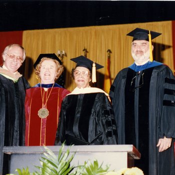 Commencement, Don Driemeier, Chancellor Touhill,Honorary Degree Recipient Dr. Helen Nash 5478