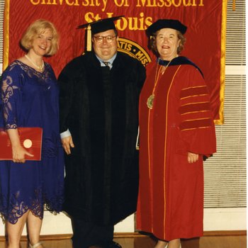 Commencement, Betty Van Uum, Honorary Degree Recipient Congressman, Neil Molloy, Chancellor Touhill August, 1994 5539
