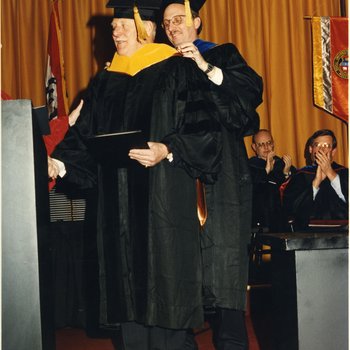 Commencement, Honorary Degree Recipient Charles Hoessle, Director St. Louis Zoo, Stephen Lehmkuhle, January 1994 5541