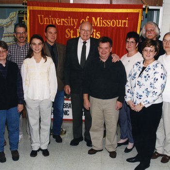 Scholarship Recognition Reception, Des Lee (Center), Jay Rounds, Director of Museum Studies (Far Right Back) 5666