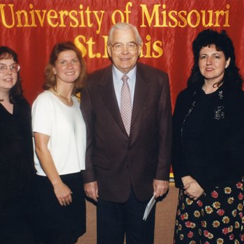 Scholarship Recognition Reception, Kimberly Stanger (Far Left), Joy Whitener, Former Dean Evening College (Center) 5699
