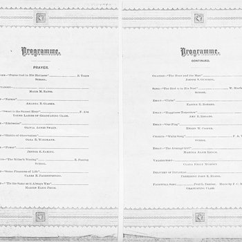 Central High School Commencement Program, Class of 1891 (Reproduction), Page 2 of 2