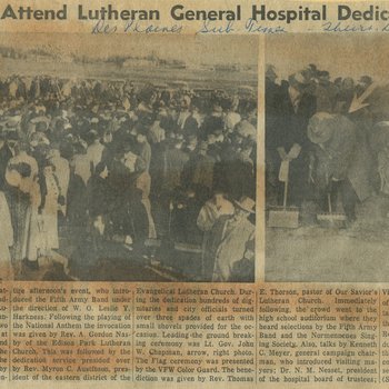 Thousands Attend Lutheran General  Hospital Dedication, 1957 December