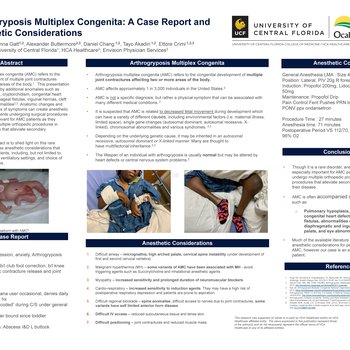 Arthrogryposis Multiplex Congenita: A Case Report and Anesthetic Considerations