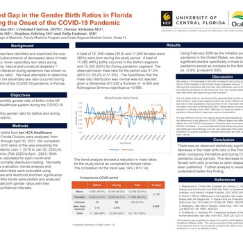 Increased Gap in the Gender Birth Ratios in Florida Following the Onset of the COVID-19 Pandemic
