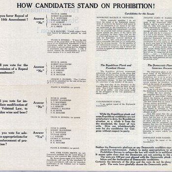 How Candidates Stand on Prohibition!
