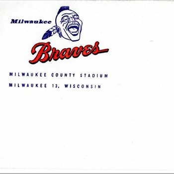 Milwaukee Braves Envelope with Native American Image