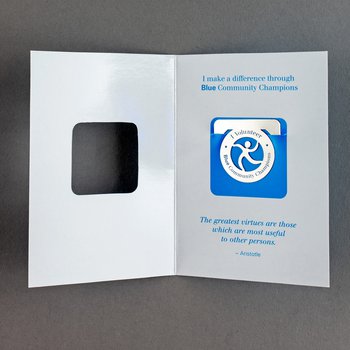 Blue Community Champions "I make a difference through Blue Community Champions" bookmark bi-fold card