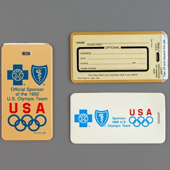 Blue Cross Blue Shield of Florida Sponsor 1988 and 1992 U.S. Olympic Team luggage tags