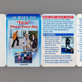 BCBSF 40 Ways to “Fit In” Fitness Everyday Pocket Pal guide, undated