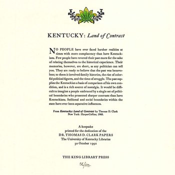 Kentucky: Land of Contrast