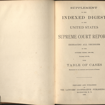 Indexed Digest of the US Supreme Court Reports, Supplement