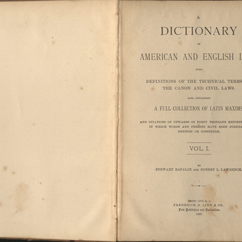Dictionary of American and English Law (2 volumes)