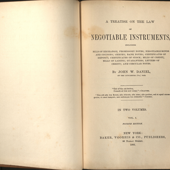 Daniel on Negotiable Instruments (2 volumes)