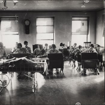 Patients in Hospital School Room
