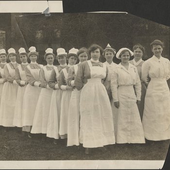 Student Nurses Standing Together Outside