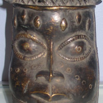 BENIN Culture of Arts from Western Africa, bordering the Bight of Benin, between Nigeria and Togo - (Shrine Oba head)