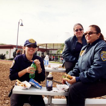 Student Community Service Officers Eating Lunch