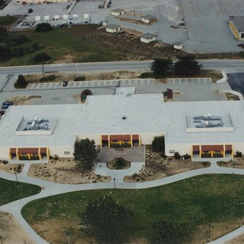 Aerial View of Quad and Library Learning Complex