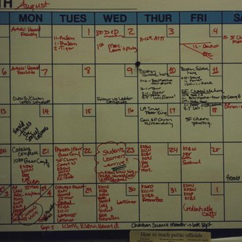 August 1995 Whiteboard Calendar