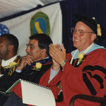 Peter Smith Clapping at Graduation Ceremony