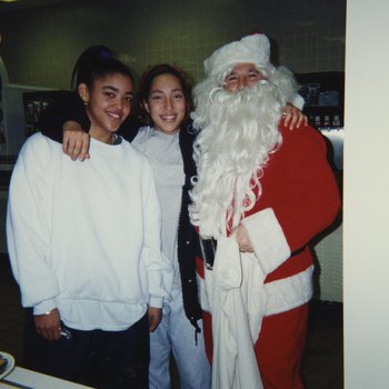 Santa Posing With Students