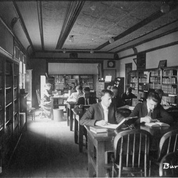 [The old library on the second floor of the old chapel building at Emmanuel Missionary College]
