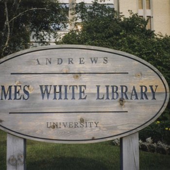 Andrews University James White Library signs