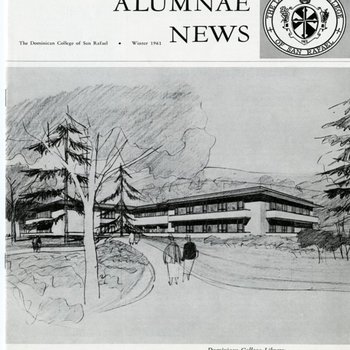 1961 Architect's Original Artwork of the future Archbishop Alemany Library