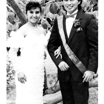 Tom Garza and Marbelia Hernandez: Bougainvillea King and Queen, 1988
