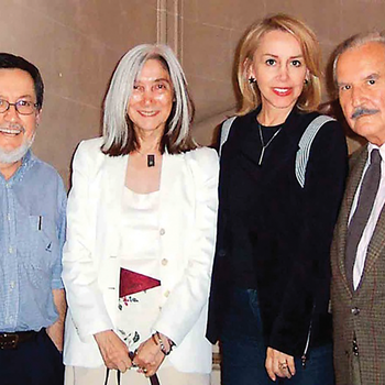 Julio Ortega, María Kodama, Silvia Lemus de Fuentes y Carlos Fuentes