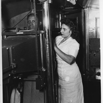 Taking Chest X-Ray inside the Mobile X-Ray Unit, 1960
