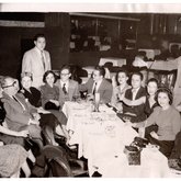 Roz and David at dinner with friends (Souvenir Photograph Lenny Litman's COPA 818 liberty ave Pittsburgh PA