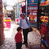 Roz with grandson in Old Tzfat
